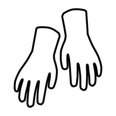 Eldiven simgesi. Bahçede çalışmak, temizlik ve tıbbi amaçlar için el koruması. Tasarım ve web için beyaz arkaplanda izole edilmiş vektör illüstrasyonu.