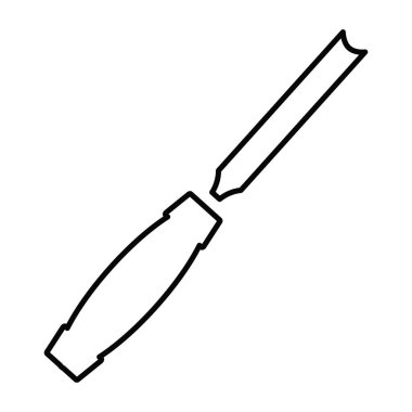 Keski simgesi. Marangozun ya da marangozun ahşap kesme aleti. Tasarım ve web için beyaz bir arkaplanda izole edilmiş vektör illüstrasyonu.