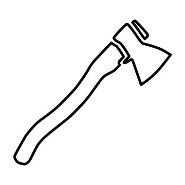 Balta simgesi. Odun ve dal kesmek için bir araç. Tasarım ve İnternet için beyaz arkaplan üzerinde basit bir şekilde izole edilmiş vektör illüstrasyonu.