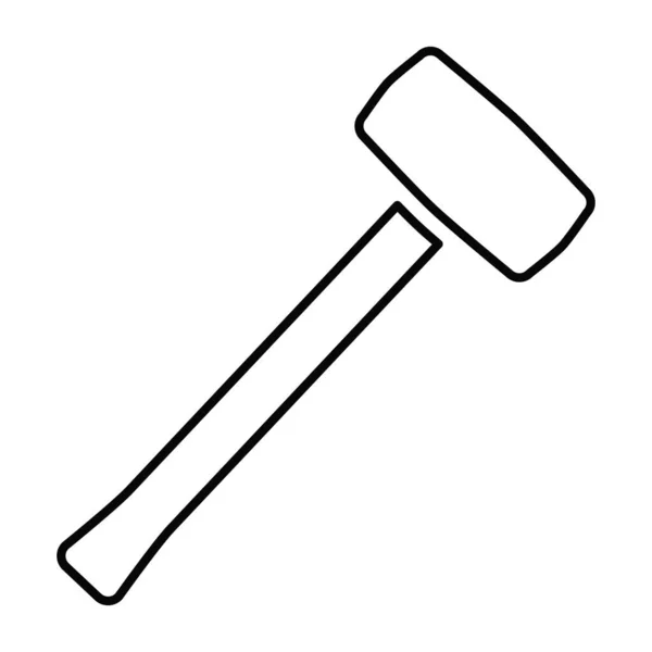 Значок Молотка Плотник Молоток Твердой Древесины Резины Различных Видов Работ — стоковый вектор
