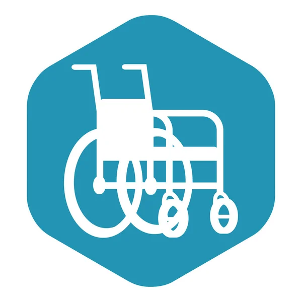Tekerlekli Sandalye Ikonu Mavi Bir Altıgen Karşısında Beyaz Bir Siluet — Stok Vektör