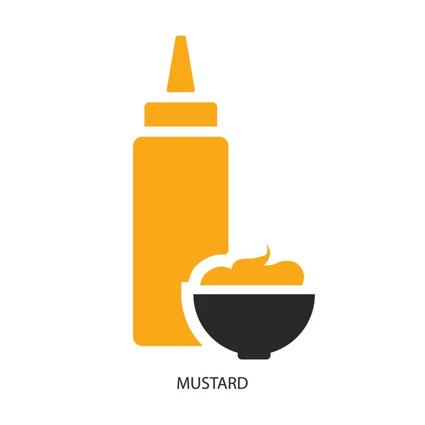 Μουστάρδα Πεντανόστιμη Κίτρινη Σάλτσα Φτιαγμένη Από Τους Σπόρους Του Φυτού — Διανυσματικό Αρχείο
