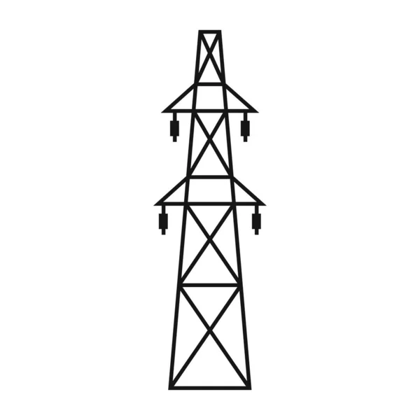 电塔电线支撑物是用来固定电线的结构 支持架空输电线路 在白色背景上孤立的矢量图形 用于设计和网络 — 图库矢量图片