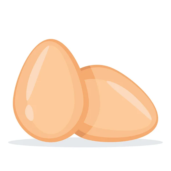 两个鸡蛋褐色的蛋含有各种营养物质 用卡通风格的矢量图解 在设计和网页的白色背景上隔离 — 图库矢量图片