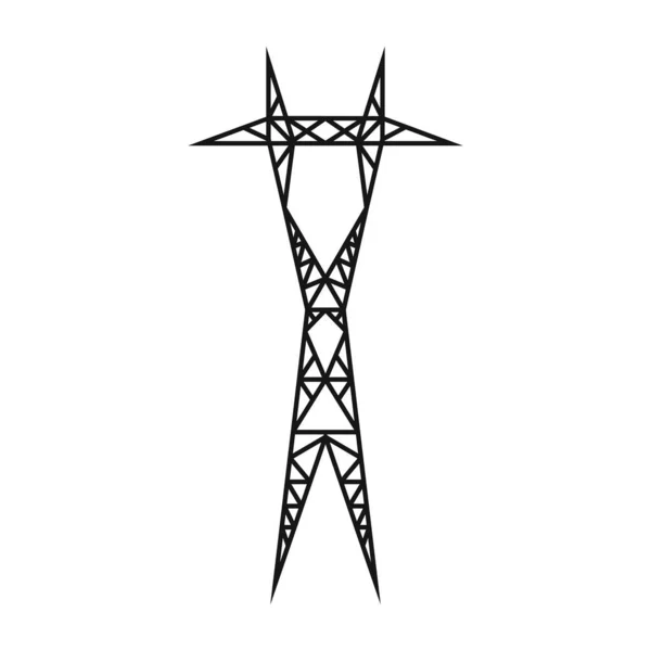 Електрична Вежа Підтримка Лінії Електропередач Структура Утримання Проводів Підтримка Лінії — стоковий вектор