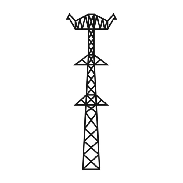 Torre Elettrica Supporto Della Linea Elettrica Una Struttura Tenere Fili — Vettoriale Stock