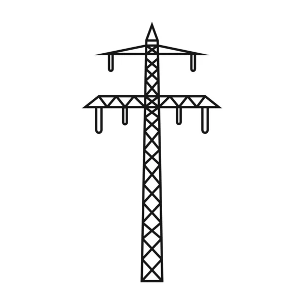 Электрическая Башня Поддержка Линии Электропередач Конструкция Удержания Проводов Поддержка Воздушной — стоковый вектор
