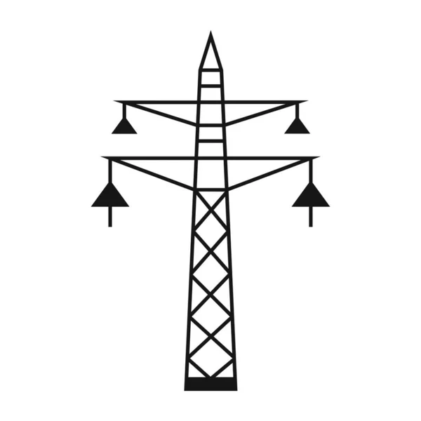 Электрическая Башня Поддержка Линии Электропередач Конструкция Удержания Проводов Поддержка Воздушной — стоковый вектор