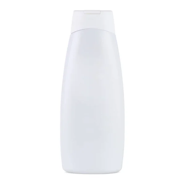 Белая Пластиковая Бутылка Упаковка Различных Косметических Средств Таких Шампунь Гель — стоковое фото