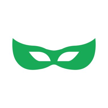 Bir karnaval maskesi. Mardi Gras karnavalı tarzında basit bir maskeli balo. Tasarım ve web için beyaz bir arkaplanda izole edilmiş vektör illüstrasyonu.