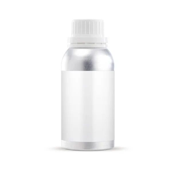 白色のプラスチック製の不透明な包装 密閉されたキャップと化粧品用ディスペンサーを備えた容器 白い背景に隔離されたきれいなテンプレート — ストック写真