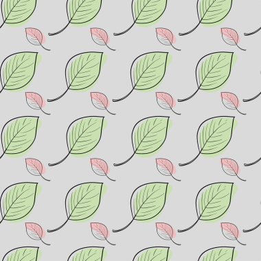 Vektör kusursuz desen. Yaprak çizgisi. Sonbahar, bahar, yaz..