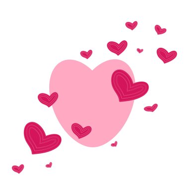 Vektör çizimi. Aşk teması. İzole elementler. Tırman. Hassas pembe aralık.