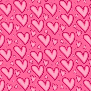 Vektör çizimi. Aşk teması. Kusursuz desen. Hassas pembe aralık.