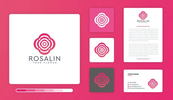 Vektorillustration Der Design Vorlage Für Das Rosalin Logo Isoliert Auf — Stockvektor