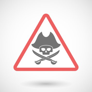 Uyarı sinyali simgesi bir korsan kafatası ile