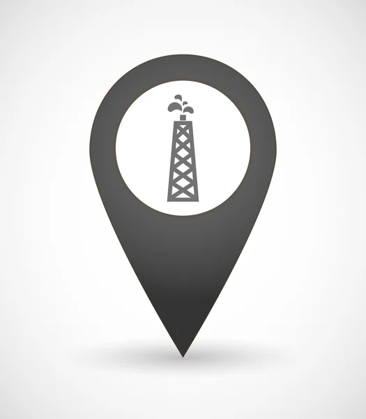 Mark Kaartpictogram met een olie-toren — Stockvector