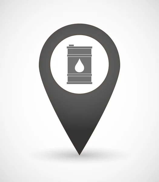 Icono de marca de mapa con un barril de petróleo — Archivo Imágenes Vectoriales