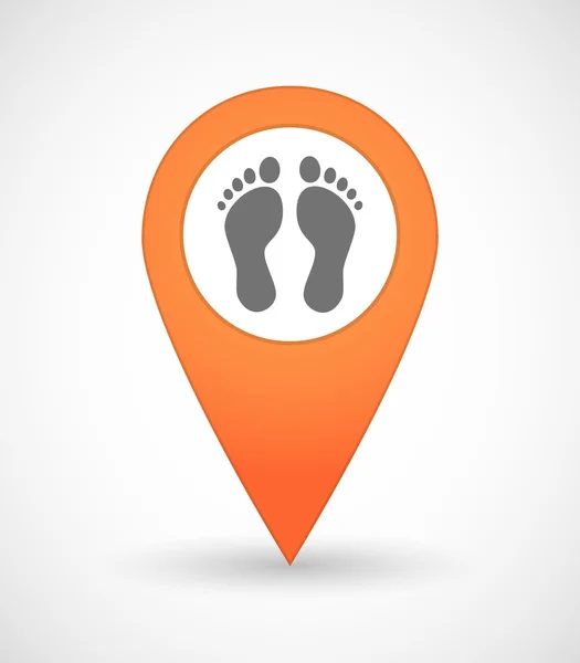 İki ayak izleri ile harita işareti simgesi — Stok Vektör