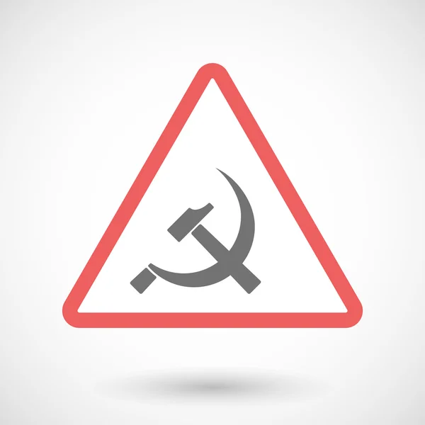 Warnsignalsymbol mit kommunistischem Symbol — Stockvektor