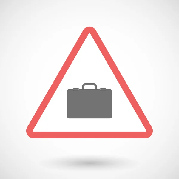 Icono de señal de advertencia con un maletín — Vector de stock