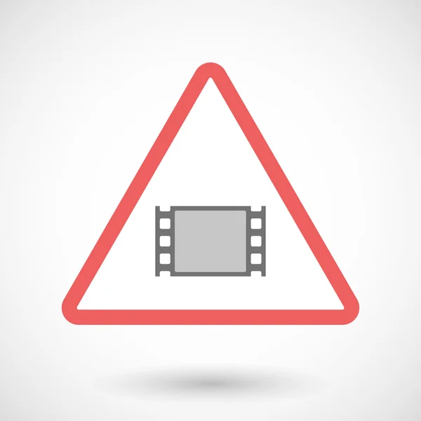 Icône de signal d'avertissement avec un photogramme de film — Image vectorielle
