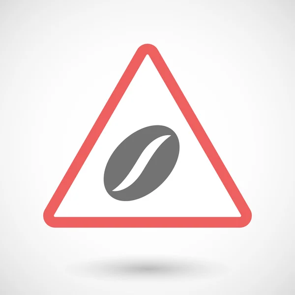 Значок предупреждающего сигнала с кофейными зёрнами — стоковый вектор