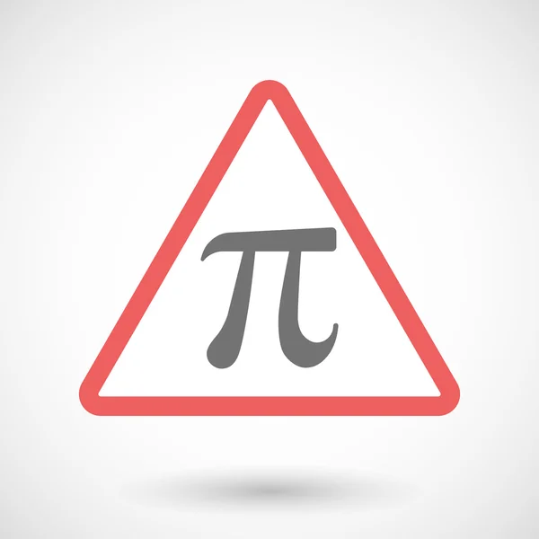 Icona del segnale di avvertimento con il simbolo pi greco numerico — Vettoriale Stock