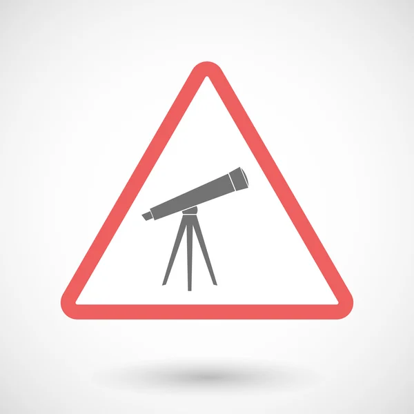 Uyarı sinyali simgesi bir teleskop ile — Stok Vektör