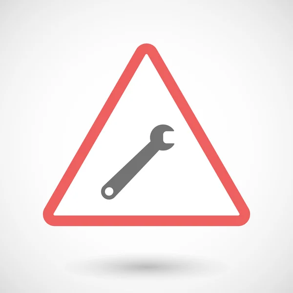 Icono de señal de advertencia con llave inglesa — Vector de stock