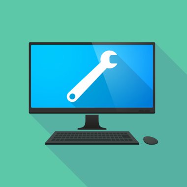 Bir somun anahtarı ile kişisel bilgisayar