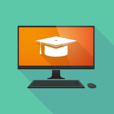 Bir mezuniyet kap ile kişisel bilgisayar