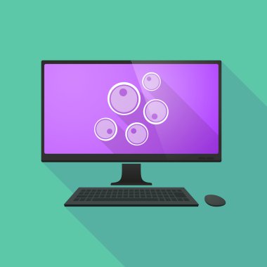 Personal computer with oocytes clipart