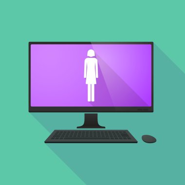 Kadın bir sembol ile kişisel bilgisayar