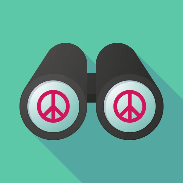 平和の記号を表示する双眼鏡のイラスト — ストックベクタ