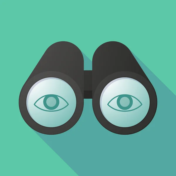 Illustrazione di un binocolo che visualizza un occhio — Vettoriale Stock