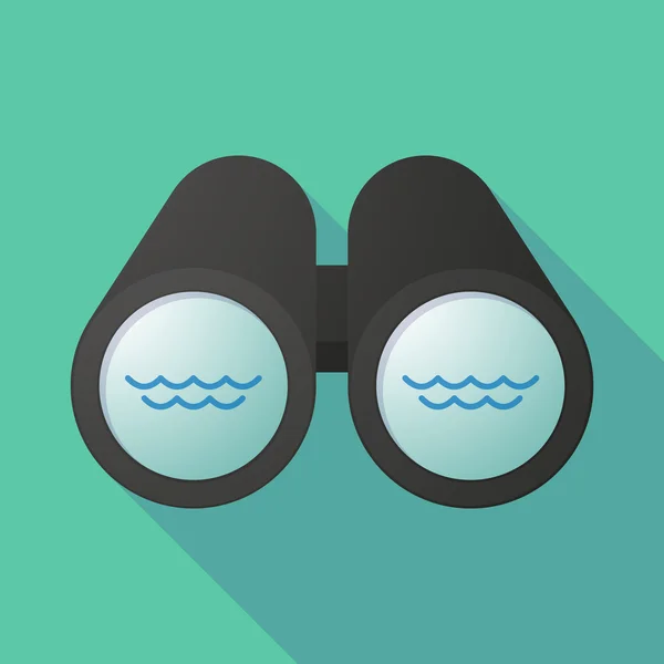 Illustration de jumelles regardant un panneau d'eau — Image vectorielle
