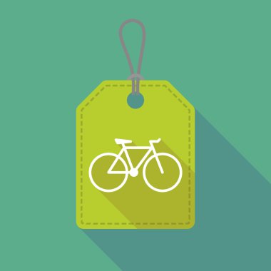 Uzun bir bisiklet ile gölge etiket simgesi