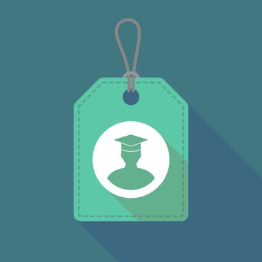 Uzun bir öğrenci ile gölge etiket simgesi