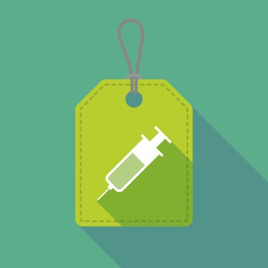 Uzun bir şırınga ile gölge etiket simgesi