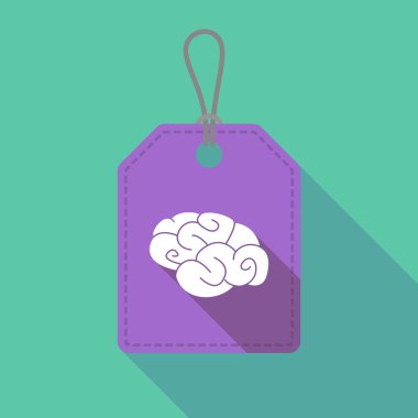 Uzun gölge etiketi simgesi bir beyin ile