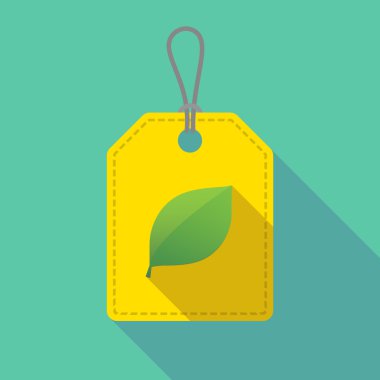 Uzun gölge etiketi simgesi yeşil yaprak