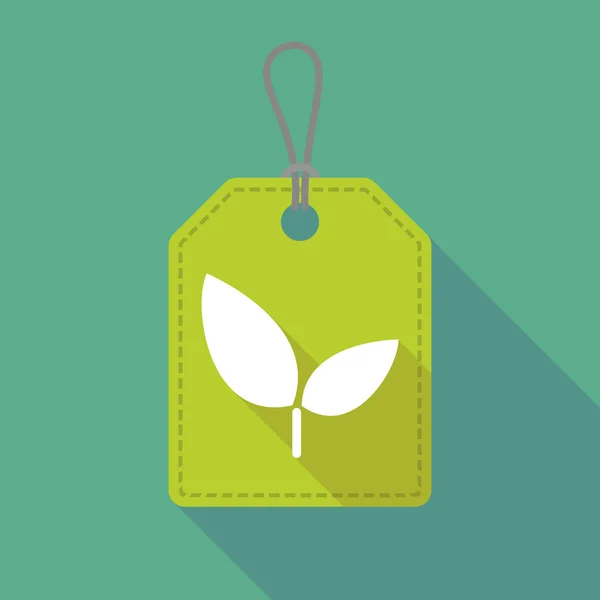 Lange schaduw label pictogram met een plant — Stockvector