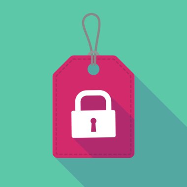 Uzun gölge etiketi simgesi ile kapalı kilit yastık