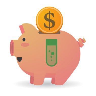 Kimyasal bir tüp ile izole piggy banka