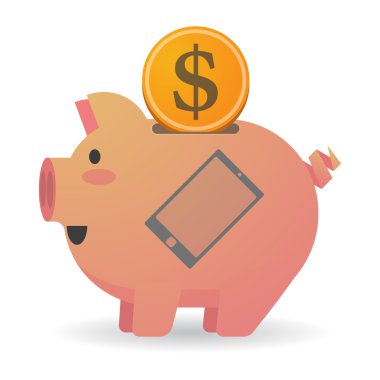 Bir akıllı telefon ile izole piggy banka