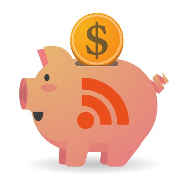 Rss işareti ile izole kumbara