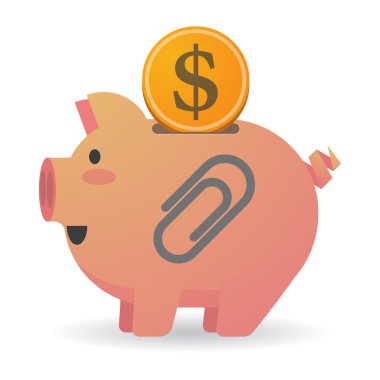Bir klip ile izole piggy banka