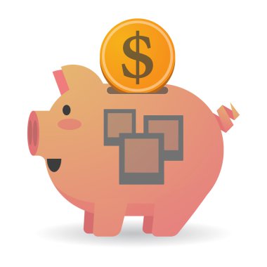 Bir kaç fotoğraf ile izole piggy banka