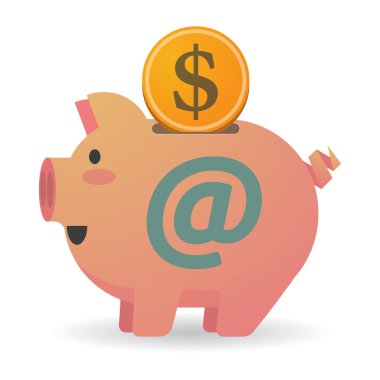 İzole kumbara ile bir işareti